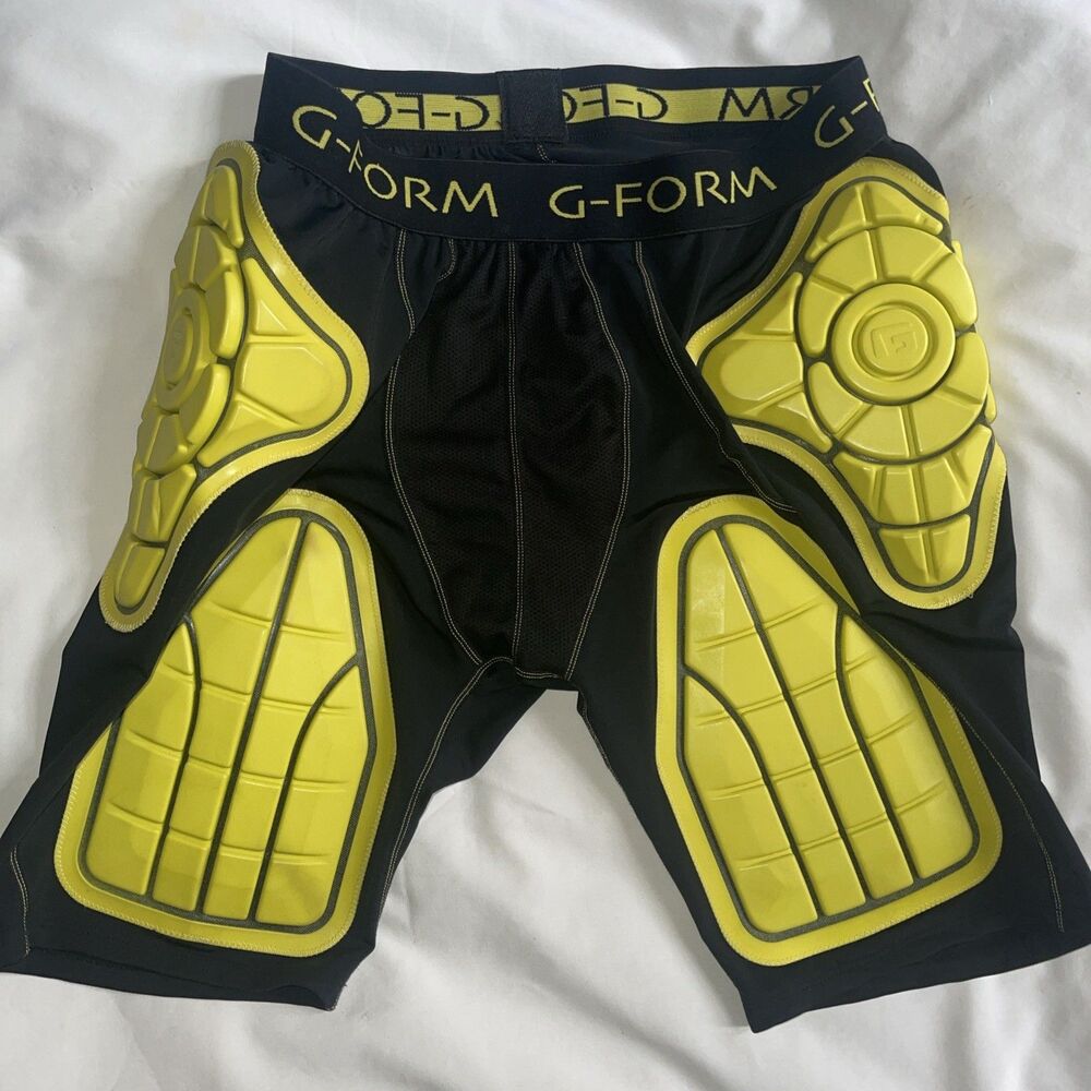 Men’s G-Form Compression Bike Shorts Size Large Black Fluorescent Yellow CS2003Y